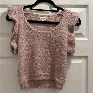 POL cozy ruffle sleeve tank